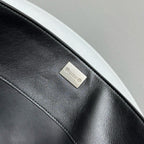 Balencia Tote Bag Black Calfskin Silver Hardware