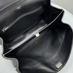 Balencia Tote Bag Black Calfskin Silver Hardware