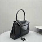 Balencia Tote Bag Black Calfskin Silver Hardware