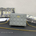 CARO POUCH 19 BAG IN GREY CALFSKIN