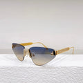 FIRST CRYSTAL RIMLESS TRIANGLE FRAME SUNGLASSES FD4127US IN METAL