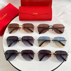 PANTHÈRE RIMLESS AVIATOR FRAME SUNGLASSES CT0502S IN METAL