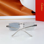 PANTHÈRE PHOTOCHROMIC LENSES RIMLESS SQUARE FRAME SUNGLASSES 580850 IN METAL
