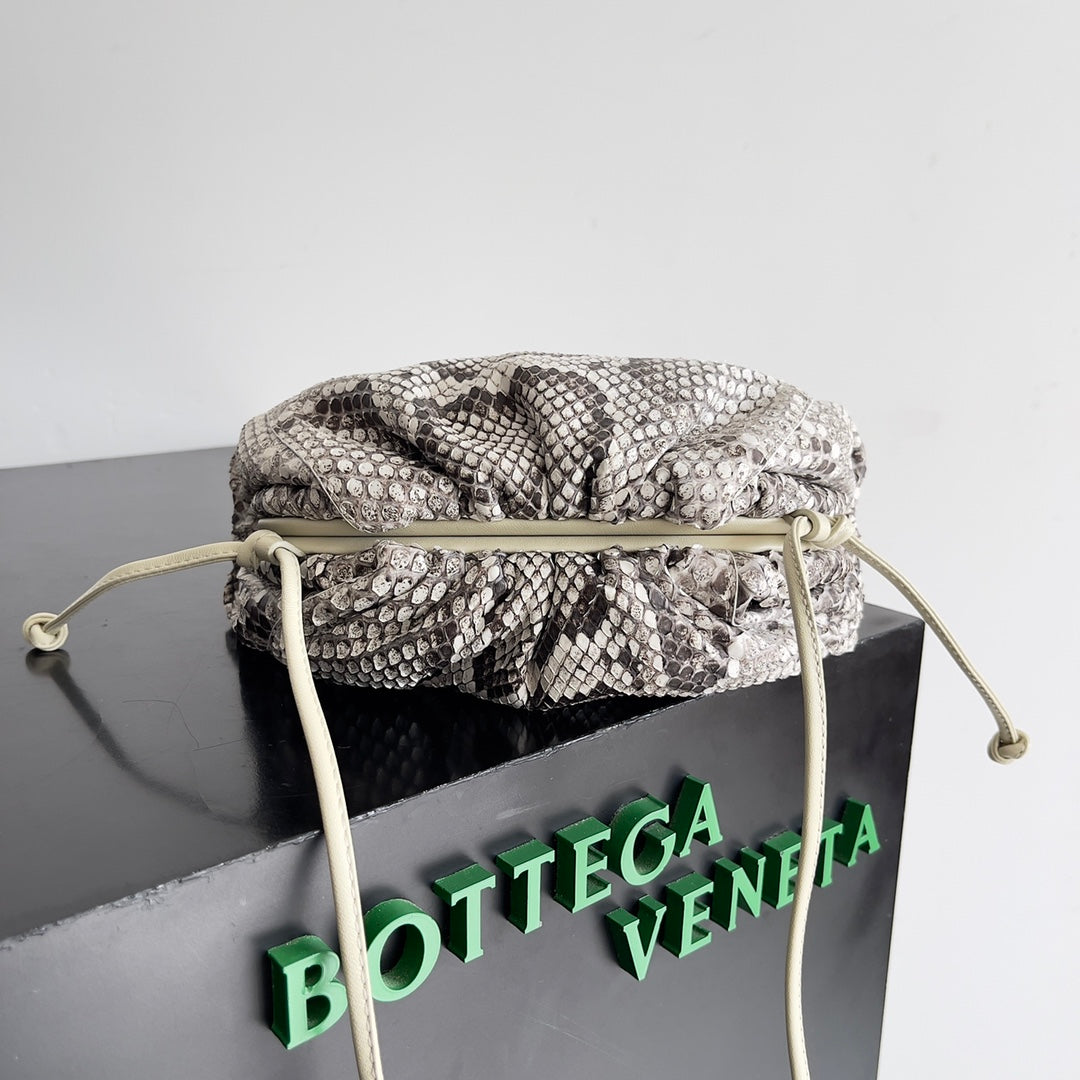 BV Mini Pouch Bag 22cm Leather-Trimmed Python Clutch 209316