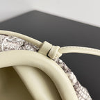 BV Mini Pouch Bag 22cm Leather-Trimmed Python Clutch 209316