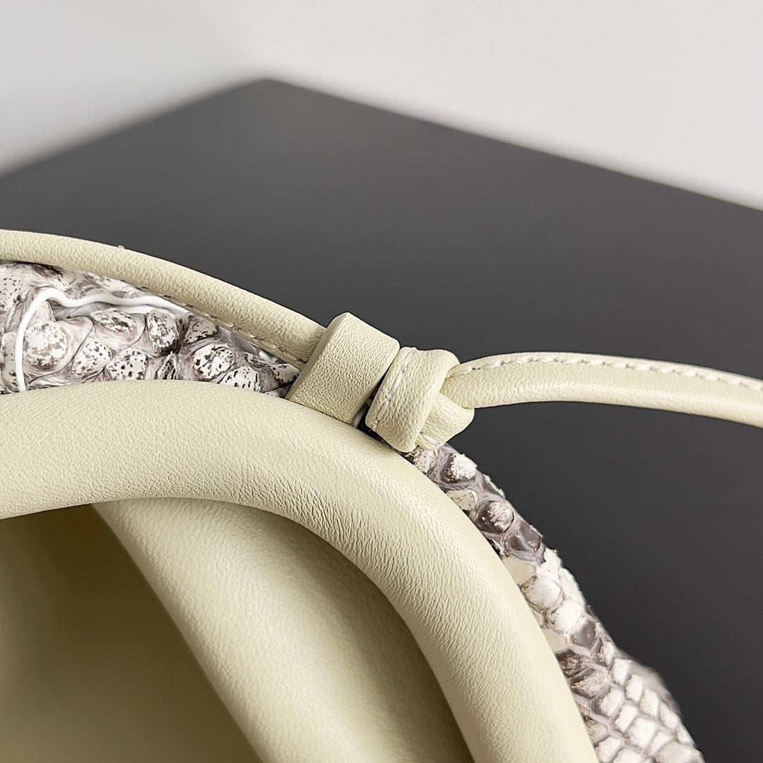 BV Mini Pouch Bag 22cm Leather-Trimmed Python Clutch 209316