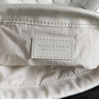 BV Small Dustbag 21cm White Intrecciato Calfskin Leather