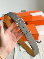 HM Roman Belt 35mm Meyer Gray Calfskin