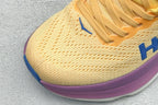 HOKA Bondi 8 Yellow Purple Gradient Blue Logo Running Shoes