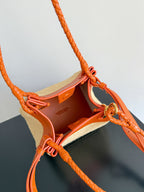 BV Small Parachute 20cm Burned Orange Raffia & Leather GHW