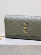 Prada Gaby Phone Bag 19cm Olive Green Quilted Leather