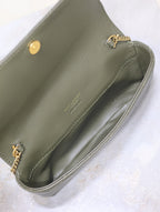 Prada Gaby Phone Bag 19cm Olive Green Quilted Leather