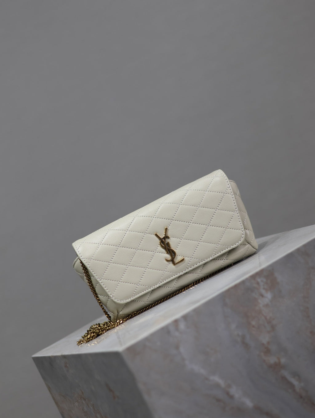 Prada Gaby Phone Bag 19cm White Quilted Leather GHW