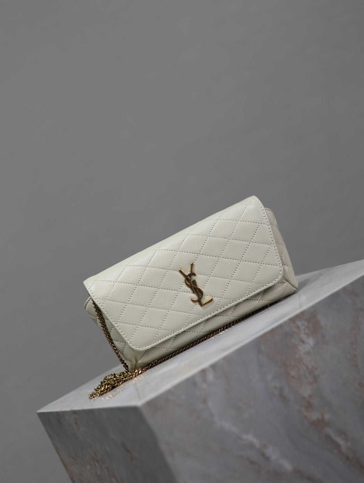 Prada Gaby Phone Bag 19cm White Quilted Leather GHW