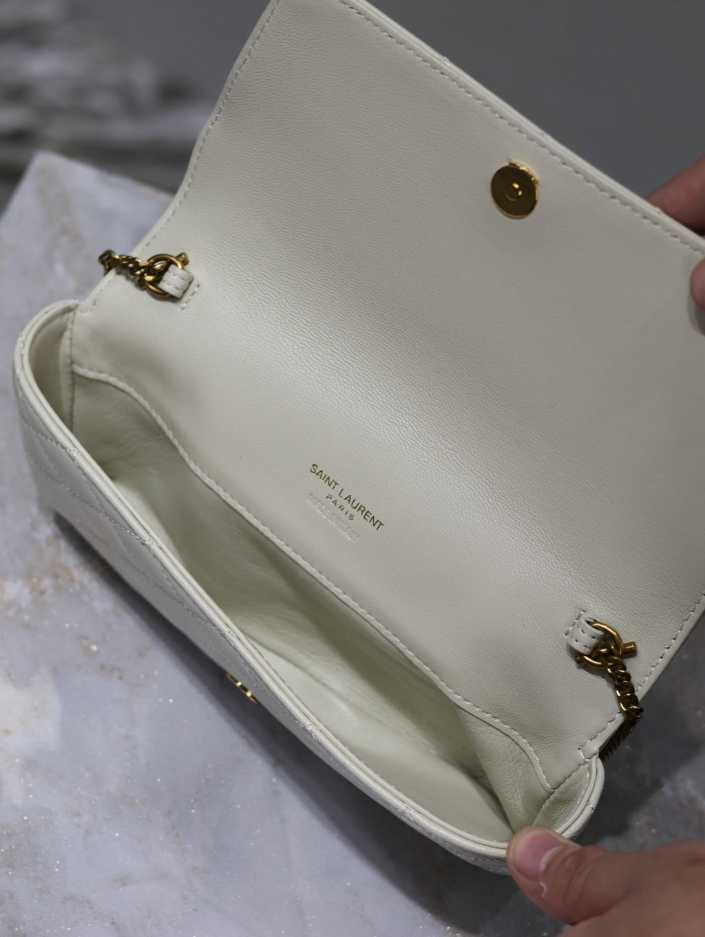 Prada Gaby Phone Bag 19cm White Quilted Leather GHW