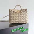 BV Small Andiamo Chain 25cm Beige Lambskin Gold Hardware