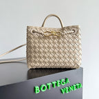 BV Small Andiamo Chain 25cm Beige Lambskin Gold Hardware