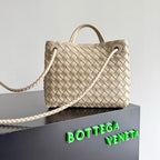 BV Small Andiamo Chain 25cm Beige Lambskin Gold Hardware