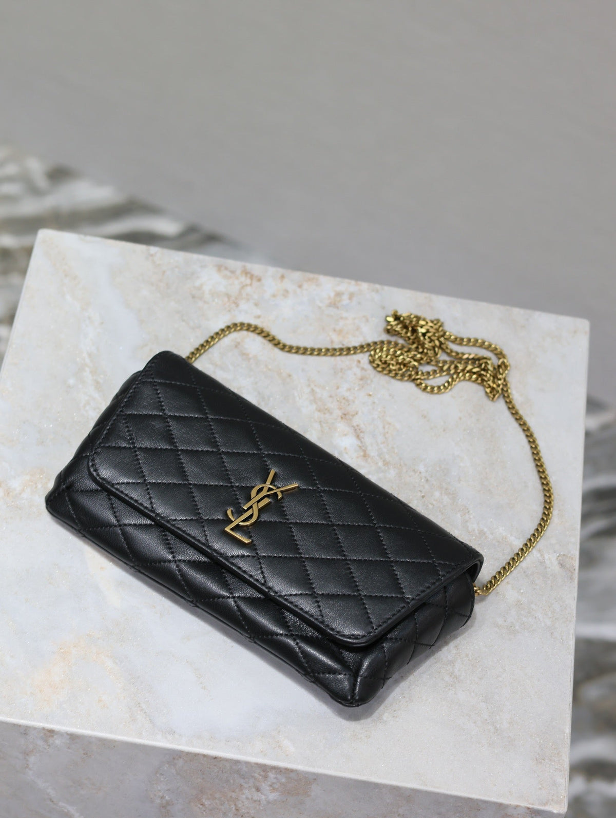 Prada Gaby Phone Bag 19cm Black Quilted Leather GHW