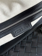 BV 25s Replica Bottega Veneta Duffel Bag Black Intrecciato leather