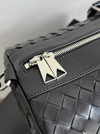 BV 25s Replica Bottega Veneta Duffel Bag Black Intrecciato leather