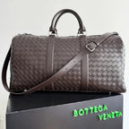 BV 25s Replica Bottega Veneta Duffel Bag Deep Brown Intrecciato leather