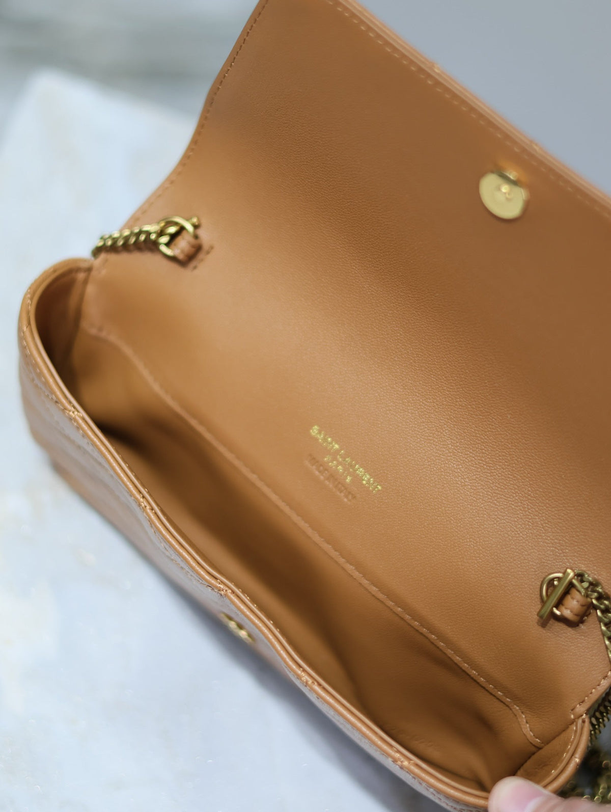 Prada Gaby Phone Bag 19cm Light Brown Quilted Leather GHW