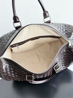 BV 25s Replica Bottega Veneta Duffel Bag Deep Brown Intrecciato leather