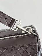 BV 25s Replica Bottega Veneta Duffel Bag Deep Brown Intrecciato leather