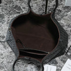 BV Pinacoteca Bag 43cm Black Intrecciato Calfskin & Suede