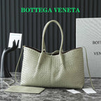 BV Pinacoteca Bag 43cm Travertine Intrecciato Calfskin & Suede