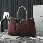 BV Pinacoteca Bag 43cm Travertine Intrecciato Calfskin & Suede