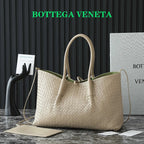BV Pinacoteca Bag 43cm Beige Intrecciato Calfskin & Suede