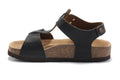 Birkenstock Lindan Sandal Dark Brown Birko-Flor with Rose Gold Buckles