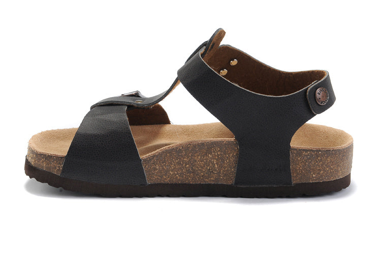 Birkenstock Lindan Sandal Dark Brown Birko-Flor with Rose Gold Buckles