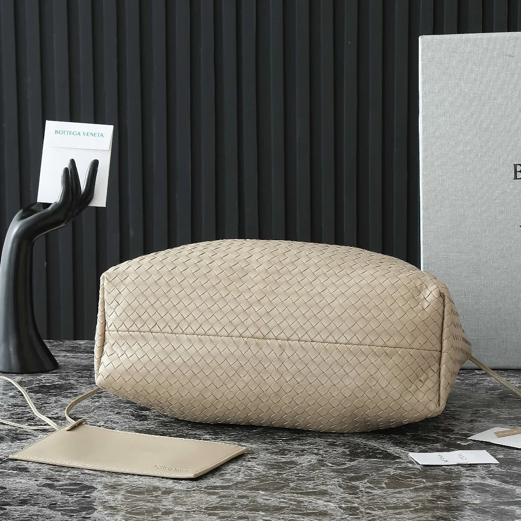 BV Pinacoteca Bag 43cm Beige Intrecciato Calfskin & Suede