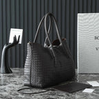 BV Pinacoteca Bag 43cm Deep Brown Intrecciato Calfskin & Suede