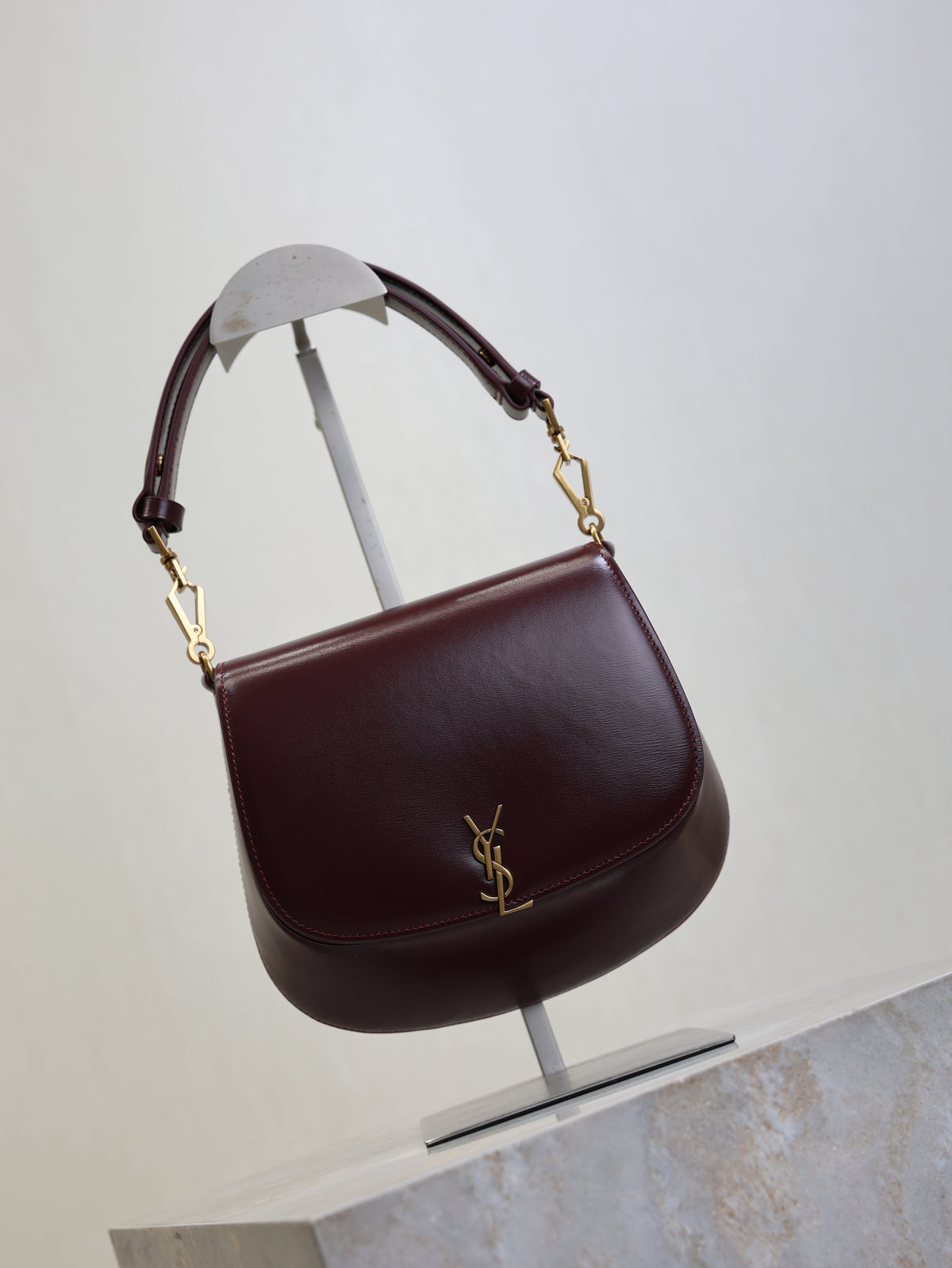 Prada Mini Voltaire 21cm Burgundy Calfskin GHW