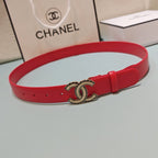 CC Belt 3.0 Scalloped Edge Buckle Red Cowhide 200008