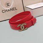 CC Belt 3.0 Scalloped Edge Buckle Red Cowhide 200008
