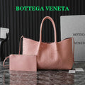 BV Pinacoteca Bag 43cm Pink Intrecciato Calfskin & Suede