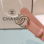 CC Belt 3.0 Scalloped Edge Buckle Light PInk Cowhide 200007