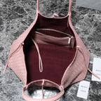 BV Pinacoteca Bag 43cm Pink Intrecciato Calfskin & Suede