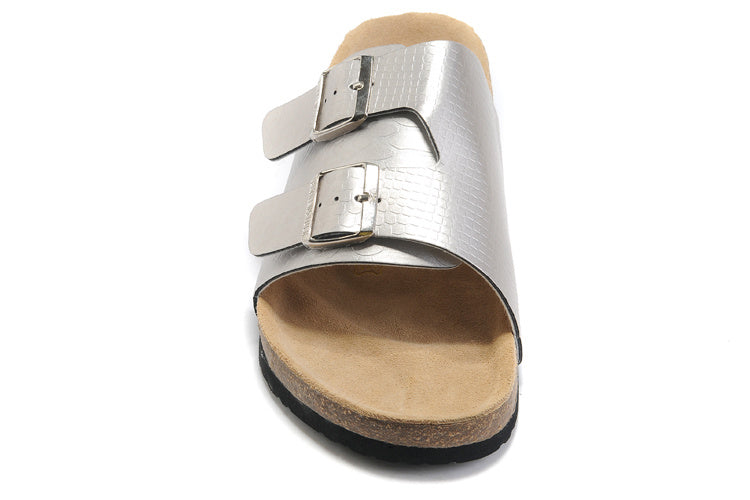 Birkenstock Arizona Slide Sandal Silver Metallic