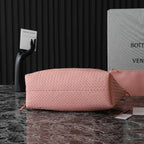 BV Pinacoteca Bag 43cm Pink Intrecciato Calfskin & Suede