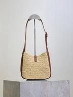 Prada LE 5A7 Mini 15cm Brown Beige Raffia Leather GHW