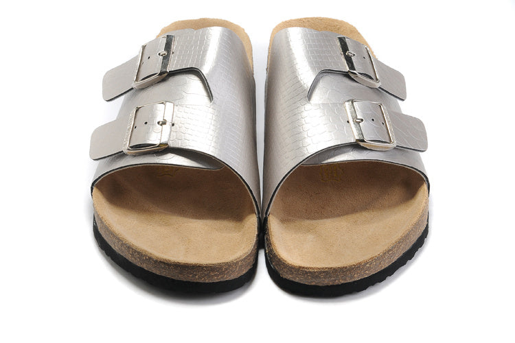 Birkenstock Arizona Slide Sandal Silver Metallic