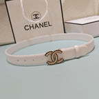 CC Belt 3.0 Scalloped Edge Buckle White Cowhide 200003