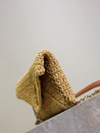 Prada Calypso Bag 19cm Beige Raffia Leather