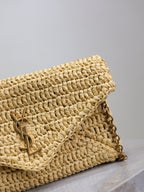Prada Calypso Bag 19cm Beige Raffia Leather